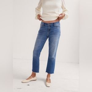Hatch The Crop Maternity Indigo Raw Hem Jean 29